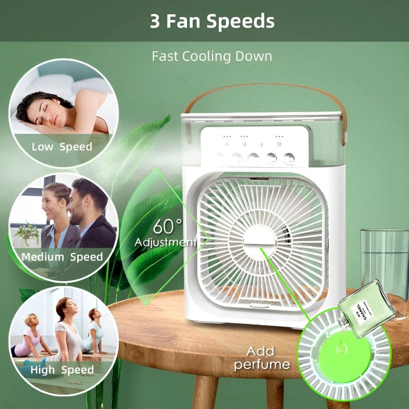 FOLDABLE SLIM MINI SUMMER DESK FAN WITH LED LIGHT